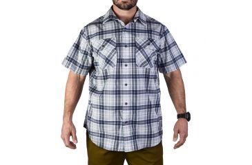 Image of Vertx Men's  Weapon Guard Short Sleeve Guardian Shirt, Indigo Plaid, Medium F1 VTX1430 INP MEDIUM