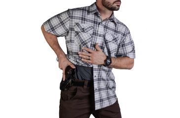 Image of Vertx Men's  Weapon Guard Short Sleeve Guardian Shirt, Steel Plaid, Extra Large F1 VTX1430 STP XLARGE
