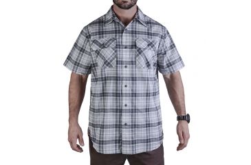 Image of Vertx Men's  Weapon Guard Short Sleeve Guardian Shirt, Steel Plaid, Extra Large F1 VTX1430 STP XLARGE