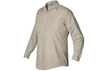 Image of Vertx Mens Phantom Light Short Sleeve Mini Rip-Stop Poly/Cotton Shirt, Khaki, XLARGE REG F1 VTX8120 KHL XLARGE REG
