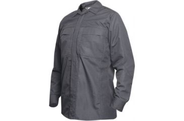 Image of Vertx Phantom Ops L/S Zipper Shirt- Smoke Grey Ripstop 65% Poly/35% Cotton, Large-Short VTX8720SMG-LARGE-SHORT