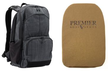 Image of Vertx Ready Pack 2.0 in Heather Black with Premier Body Armor Ballistic Panel
