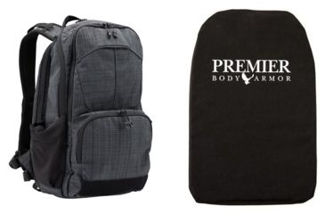 Image of Vertx Ready Pack 2.0 in Heather Black with Premier Body Armor Ballistic Panel