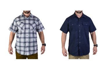 Image of Vertx Weapon Guard Short Sleeve Guardian Shirt - Men's, Indigo Plaid, Navy