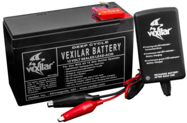 Image of Vexilar 12 Volt/9 Amp Lead Acid Battery &amp; 1 Amp Charger System, Black, Regular, V-120