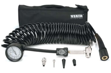 Image of VIAIR 5-in-1 Inflator/Deflator Coil Hose, Braided, 100 PSI Gauge, 00028