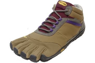 Image of Vibram FiveFingers Trek Ascent Insulated Hiking Shoe - Women's -Khaki/Grape-Medium-36