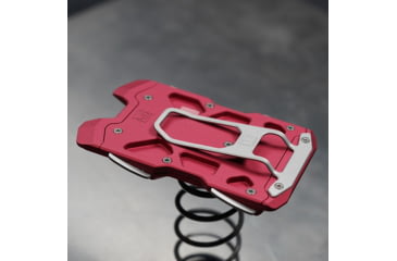 Image of Vice Hardware F1 Red CF Wallet, 2.35in x 3.65in x 0.32in. Red Anodized Aircraft Grade Aluminum Body w/ Carbon Fiber Inlay, F1RED