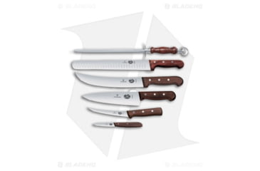 Image of Victorinox 7 Piece BBQ Kitchen Knives Set, Stainless Steel, Wood Wood Handle, Steel/Wood, One Size, BHQ-205606