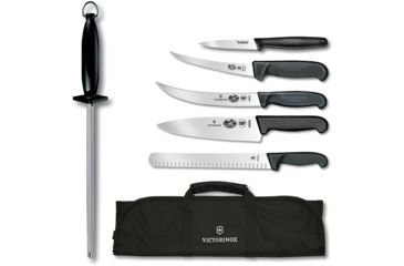 Image of Victorinox BBQ Natural 7 Pc Knife Set,High Carbon Stainless,Black Handles, 46135US2