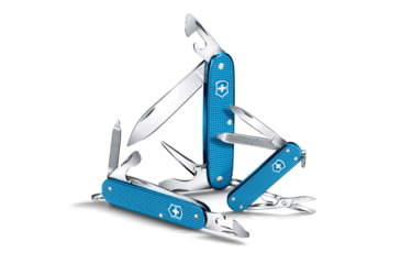 Image of Victorinox Pioneer Alox Limited Edition 2020 Pocket Swiss Knife, Ribbed, Aqua Blue, 93mm, 0.8201.L20