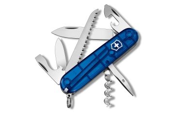 Image of Victorinox Camper Swiss Army Knife, Sapphire, Clam Pack, 91mm, 1.3613.T2RUS1