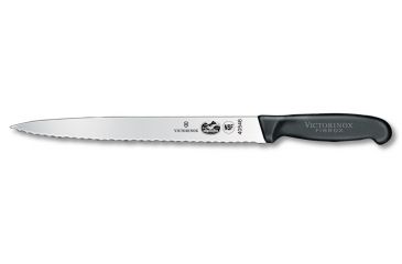 Image of Victorinox Chefs Slicer 10in. Semi-Flex pointed Blade Wavy edge 11/8in. at Black Fibrox HDL 40546