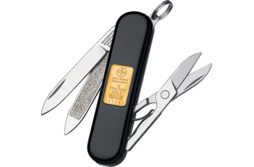Image of Victorinox Classic Gold Ingot Folding Knife, 2.25 closed, Black handle, VN53013
