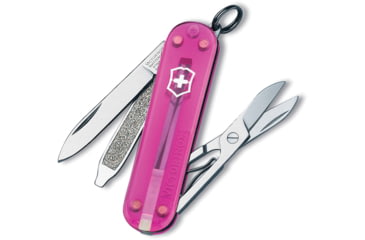 Image of Victorinox Classic Pink Folding Knife, Pink translucent ABS handle, 0.6223..T5R-X5