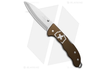 Image of Victorinox Evoke Folding Knife, 3.90in, Stainless Steel, Drop Point Blade, Aluminum Brown Handle, Steel/Brown, 9.32in, BHQ-194522