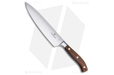 Image of Victorinox Grand Maitre Chefs Kitchen Knife, 8.00in, Stainless Steel, Drop Point Blade, Wood Wood Handle, Steel/Wood, 13.90in, BHQ-205612