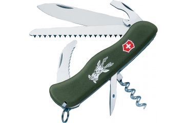 Image of Victorinox Hunter Knives - Victorinox Swiss Army Knife, Colors Victorinox Hunter Knives - Victorinox Swiss Army Knife Olive Drab