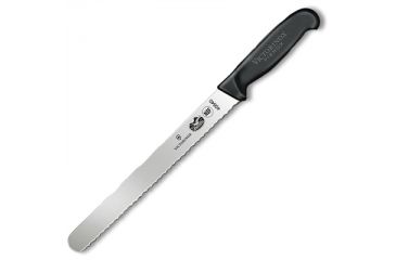 Image of Victorinox Roast Beef Slicer 10in. Blade Wavy edge 1.25in. at Black Fibrox HDL 47640