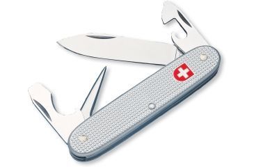 Image of Victorinox Soldier Swiss Army Knife Silver Alox Ribbed 53929