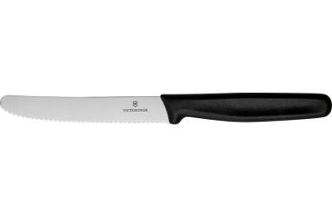 Image of Victorinox Steak Knife, 4 1/2in. stainless serrated blade, Black nylon handle. VN40503