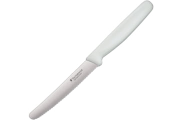 Image of Victorinox Steak Knife Serrated White, 4.25 satin finish serrated stainless blade, White synthetic handle, 6.7837