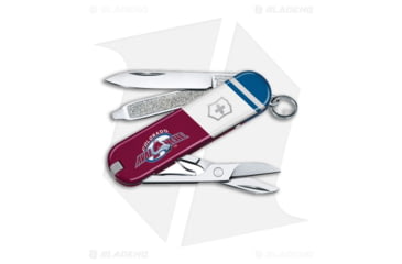 Image of Victorinox Swiss Army Knife Classic SD Folding Knives, 1.55in, Blue/Red/White Handle, Colorado Avalanche, Steel/Blue/Red/White, 2.25in, BHQ-205615