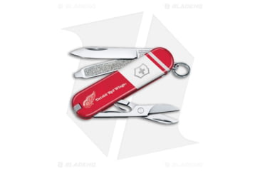 Image of Victorinox Swiss Army Knife Classic SD Folding Knives, 1.55in, Red/White Handle, Detroit Red Wings, Steel/Red/White, 2.25in, BHQ-205618