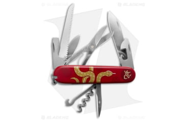 Image of Victorinox Swiss Army Knife Huntsman Year of Snake LE 2025 Folding Knives, 2.75in, Red/Gold Handle, Steel/Red/Gold, 3.58in, BHQ-208254