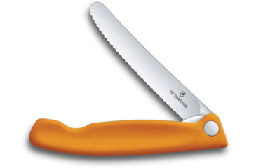 Image of Victorinox Swiss Classic Fld Paring Org Folding Knife, Round tip blade, Orange polypropylene handle, 6.7836.F9B