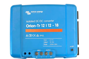 Image of Victron Energy Orion-TR DC-DC Converter, 12 volts to 12 volts, 18 amps Isolated, Blue, ORI121222110