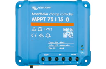 Image of Victron Energy SmartSolar MPPT Charge Controller, 75V, 15 amps, Blue, SCC075015060R