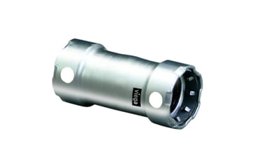 Image of Viega MegaPress 1/2in Stainless Steel 304 Coupling w/o Stop - Double Press Connection - Smart Connect Technology, 95310