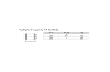 Image of Viega MegaPress XL 2-1/2in Carbon Steel Coupling w/o Stop w/FMK - Double Press Connection - Smart Connect Technology, 26685
