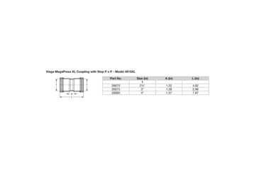Image of Viega MegaPress XL 3in Carbon Steel Coupling w/Stop w/FMK Double Press Connection - Smart Connect Technology, 26675