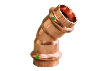Image of Viega ProPress 1-1/2in - 45 degrees Copper Elbow - Double Press Connection - Smart Connect Technology, 77038