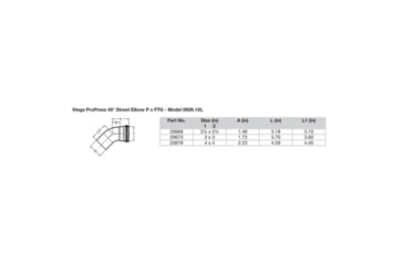 Image of Viega ProPress XL - 2-1/2in - 45 degrees Copper Elbow - Street/Press Connection - Smart Connect Technology, 20668