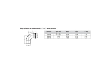 Image of Viega ProPress XL 2-1/2in - 90 degrees Copper Elbow - Street/Press Connection - Smart Connect Technology, 20638