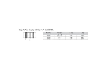 Image of Viega ProPress XL 2-1/2in Copper Coupling w/Stop Double Press Connection - Smart Connect Technology, 20728