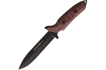 Image of Viper Fearless Fixed Blade DLC Red Knife, 6 black DLC coated hollow ground Sleipner tool st, Red canvas burlap micarta handle, VT4020CR