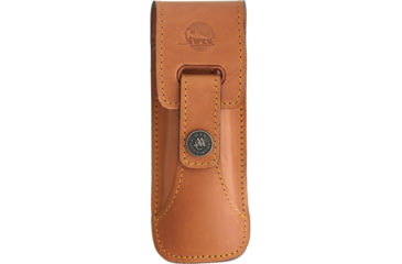 Image of Viper Italo Damascus Folding Knife, Italo Framelock, 5in Closed, 3.75in Damascus Steel Blade, Gray Grooved Titanium Handle, Brown Leather Sheath, Designed By Fabrizio Silvestrelli, VA5944TI