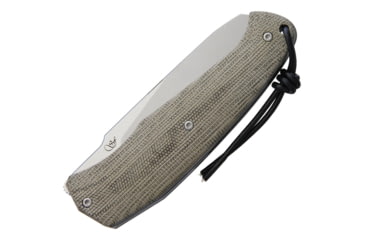 Image of Viper Novis Linerlock Folding Knife, 4in Closed, 3in Satin Bohler M390 SS Blade, Green Canvas Micarta Handle, Black Leather Pouch, V5972CV