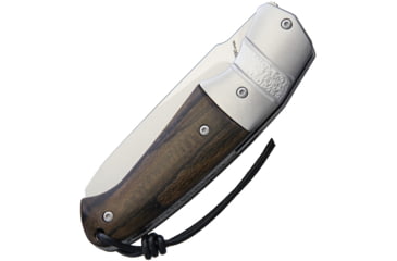 Image of Viper Novis Linerlock Folding Knife, 4in Closed, 3in Satin Bohler M390 SS Blade, Ziricote Wood Handle, SS Bolster, Black Leather Pouch, V5974ZI