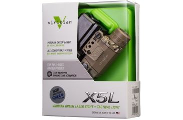 Image of Viridian X5L GEN2 Universal Green Laser Sight, 178 Lumen Tactical Light, Flat Dark Earth, X5L-FDE