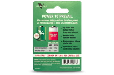 Image of Viridian Weapon Technologies Tactical Energy+, CR123A Lithium Battery, 3-Pack, 350-0006