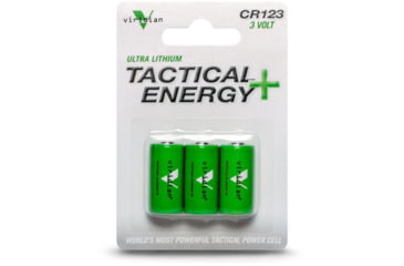 Image of Viridian Weapon Technologies Tactical Energy+, CR123A Lithium Battery, 3-Pack, 350-0006