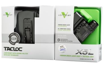 Image of Viridian X5L Universal Full-Size Green Laser/Tactical Light,Black,178 Lumens,w/ TacLoc Holster For Glock 17/19/22/13/31/32 X5L-PACK-X1