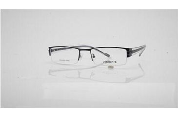 Image of Visions 180 Single Vision Prescription Eyeglasses - Frame Blue/Grey, Size 53/19mm VIVISION18003