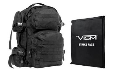 Image of Vism 2911 Series Tactical Backpack with Ballistic Soft Panel-Rectangle Cut 10in X12in, Black BSCBB2911-A