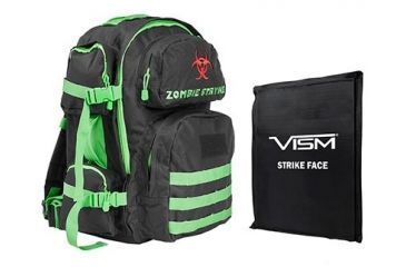 Image of Vism 2911 Series Tactical Backpack with Ballistic Soft Panel-Rectangle Cut 10in X12in, Zombie Green BSCBZ2911-A